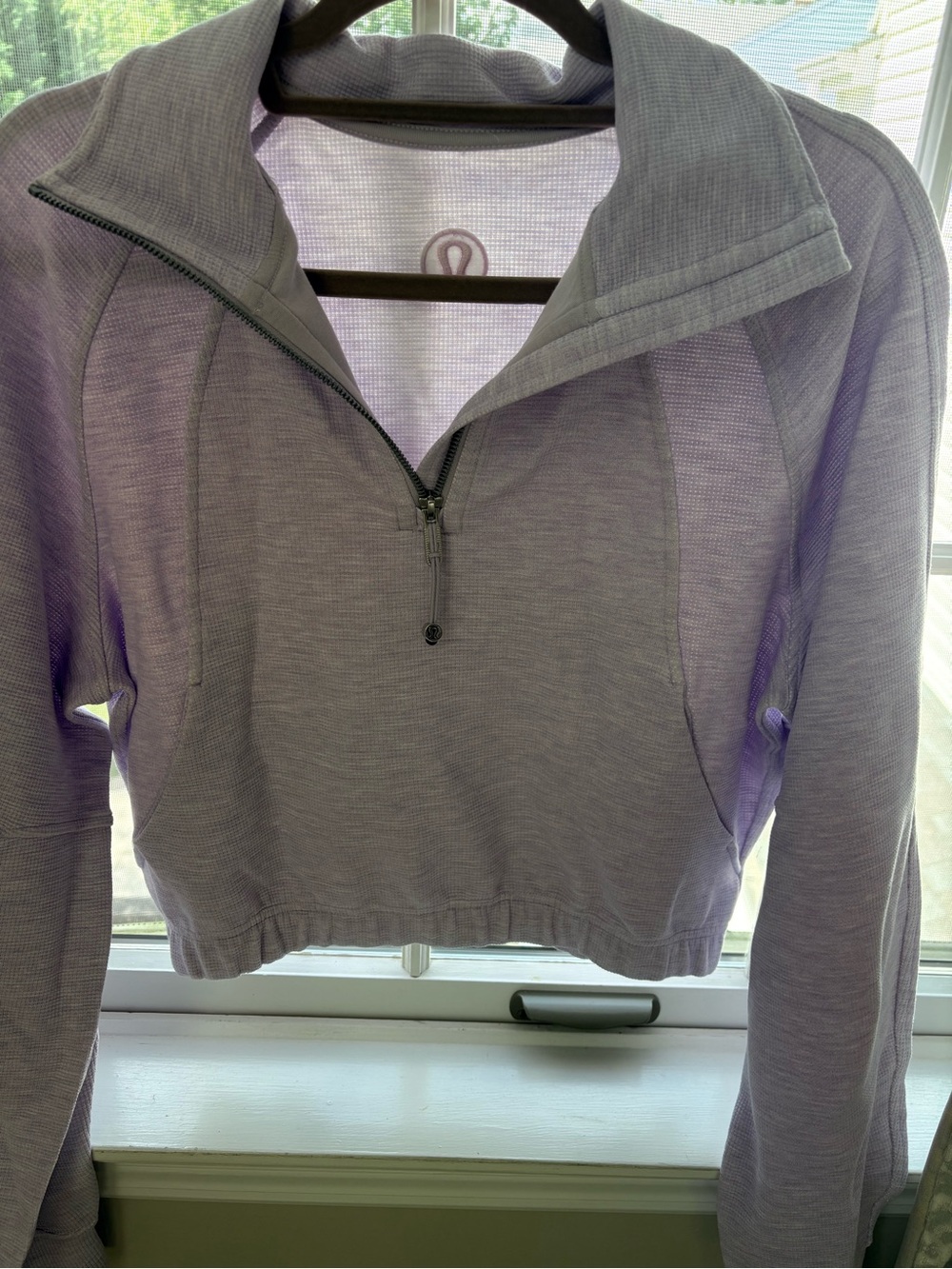 lululemon athletica Light Lavender Quarter-Zip Cropped Pullover
